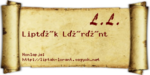 Lipták Lóránt névjegykártya