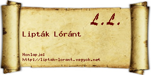 Lipták Lóránt névjegykártya