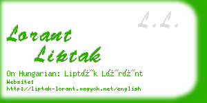 lorant liptak business card